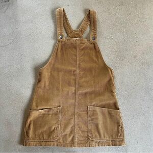 Women’s Yellow Corduroy Overall Mini Dress
